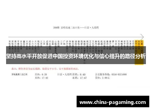 坚持高水平开放促进中国投资环境优化与信心提升的路径分析
