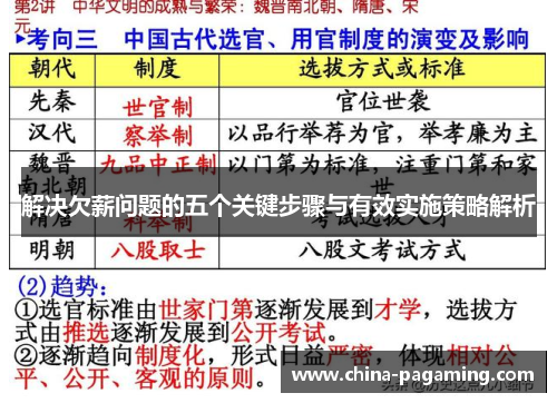 解决欠薪问题的五个关键步骤与有效实施策略解析