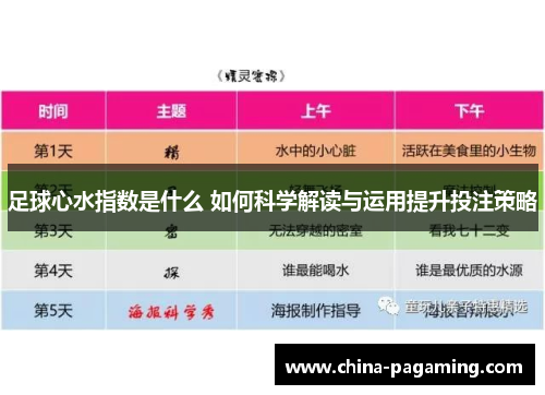 足球心水指数是什么 如何科学解读与运用提升投注策略